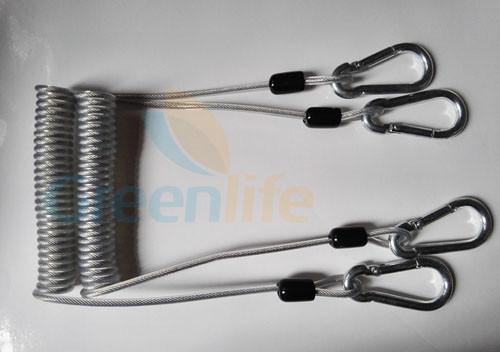 Clear Plastic Top Grade 1.5/4.0x19x100mm Steel 6x60mm Silver Carabiner Coil Tool Lanyard Missed Ropes