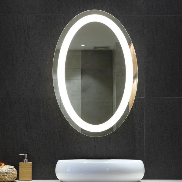 Espelhos de banho LED de tamanho espelho W24 xH36 elegante para decoração de parede interior de hotel moderno