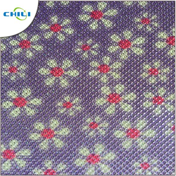 Colored Fake Leather Material , Faux Tooled Leather Fabric Vinyl Based For Diy Crafts