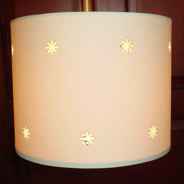 Blue Trim TC Star White Laser Cut Lampshade Removable Cover
