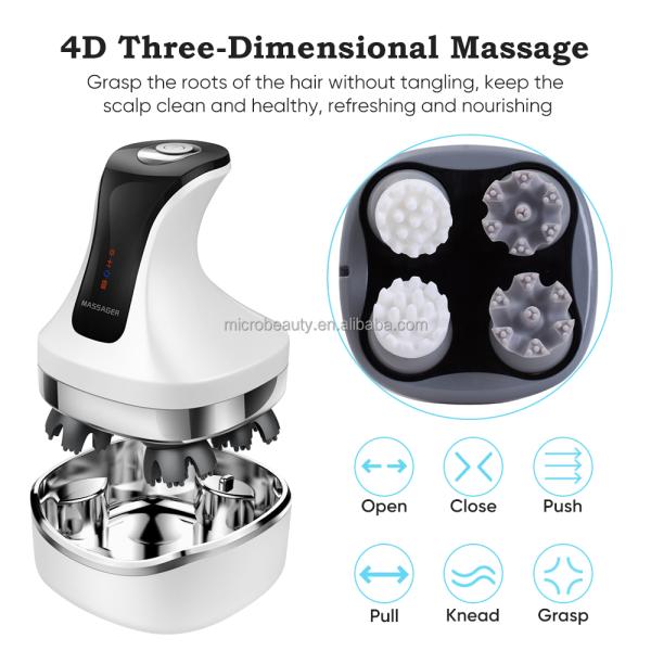 Electric Cordless Hair Scalp Massager With Red Light Therapy Massage Migraine Relief