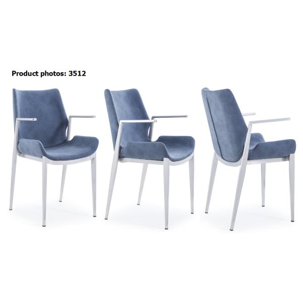 Stainless Steel Frame 46cm Luxury Dining Chair With PU