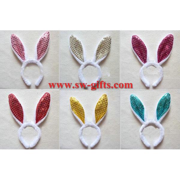 Children adult pink gold Easter Party decoration/rabbit ear/Sequin Bunny ear headband/flashing headband