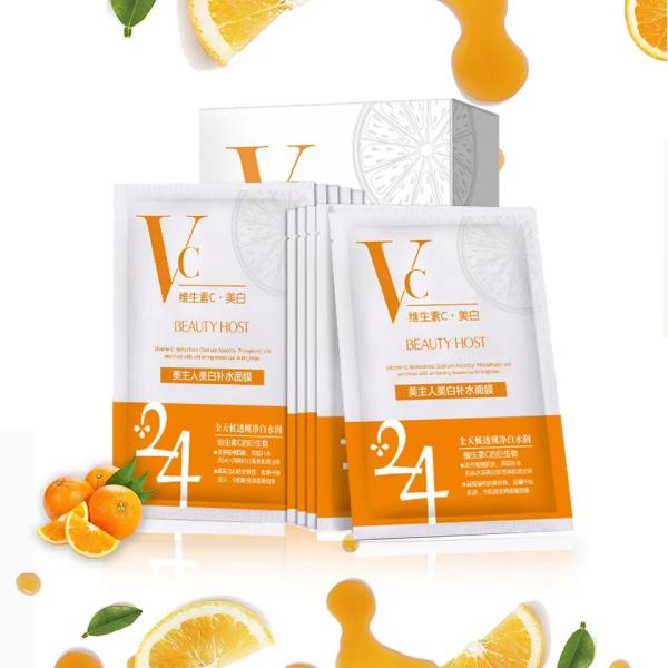 25 ml descascam clarear a máscara protetora de iluminação dos cuidados com a pele da máscara facial da folha da vitamina C da máscara