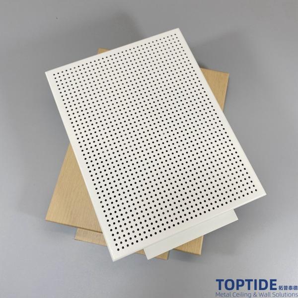 Building Sound Absorbing Perforated Panels Cheap Woodgrain Aluminium Suspended Ceiling Tiles