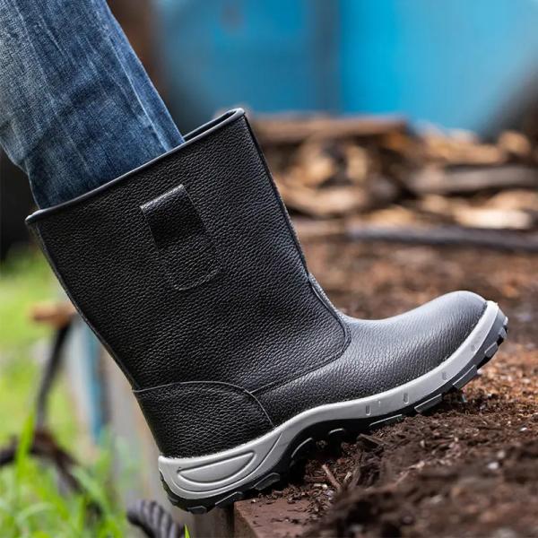 Industrial Leather Safety Shoes For Men Work Boots For Welders
