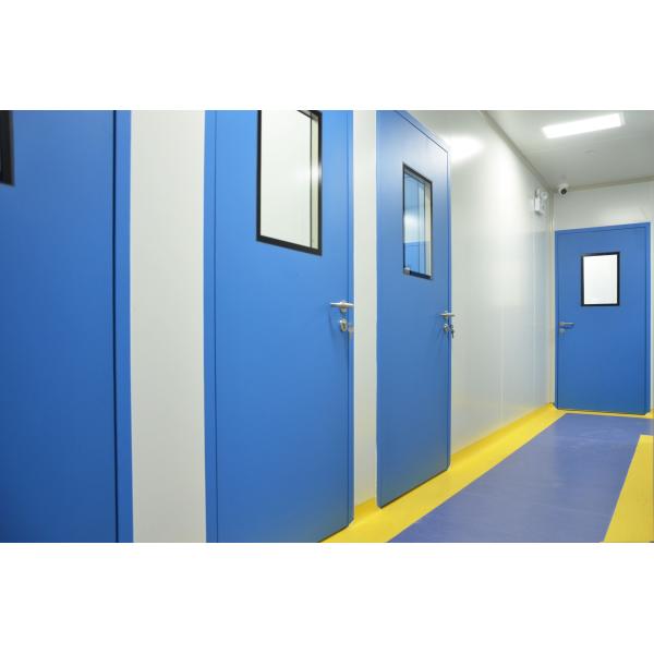 Single-person stainless steel cleanroom door with visual window closer with sterile low fingerprint for cleanrooms of pharmaceutical/food/lab