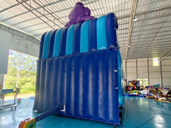 Novo Design Popular Slide Inflável Ocean Octopus Cartoon Party Slides Duplos Infláveis Secos para Crianças e Adultos