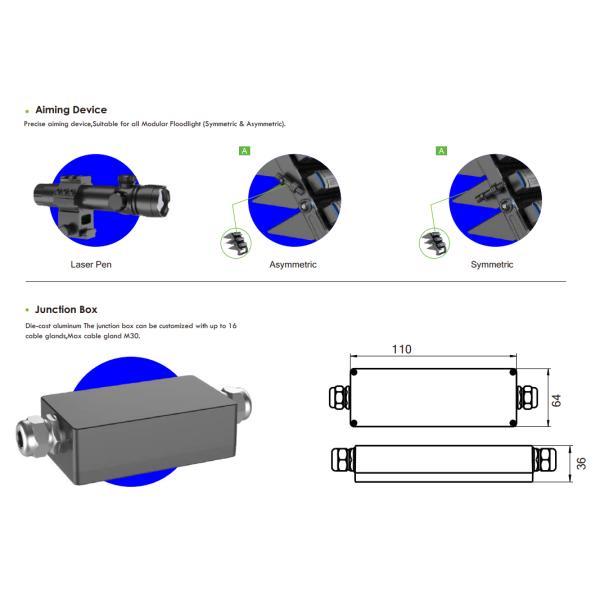 1500 Вт IP66 светодиодный стадионный свет водонепроницаемый 6500K Проливной свет без IK08/IK10 145lm/W Высокая защита для бассейна