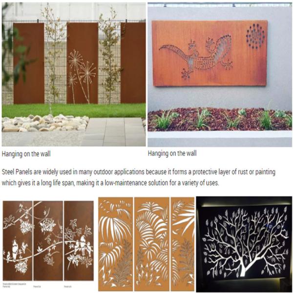 Freestanding 900*1800mm Metal Decorative Panels Corten Steel Privacy Screen