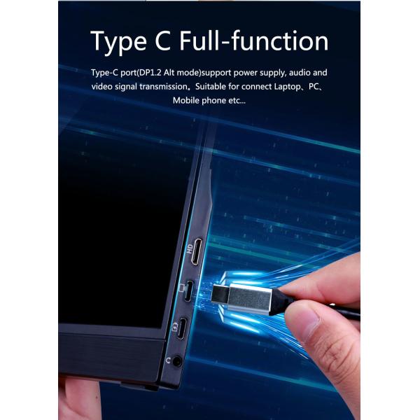 13.3 Inch Touchscreen Portable Monitor , USB C Portable Gaming Monitor with Desktop Stand for Laptop Computer Phone Second/Extend Screen