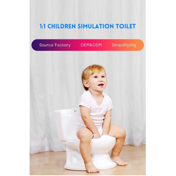 Solid Pattern White Blue Pink Baby Training Potty EN71 Test Certification with Flushing Sound