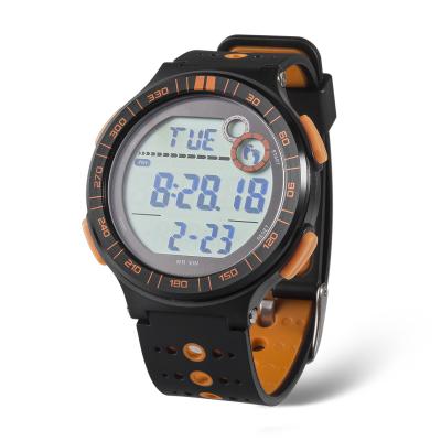 Plastic Digital Watch with Stainless Steel Case Back, 5ATM Water Resistance and TPU Strap,LCD Digital Watches