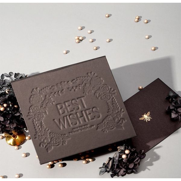 Embossed Gift Box Vintage 3D Relief Packaging Custom Logo Foldable Luxury Presentation Box