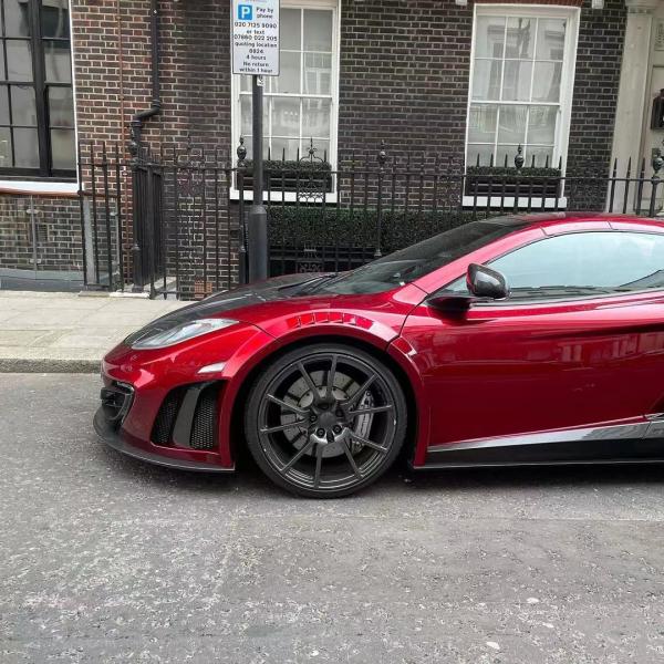 MP4 12C Mclaren Body Kit MSY Style Front Rear Bumper Spoiler Widebody Kit Red Black