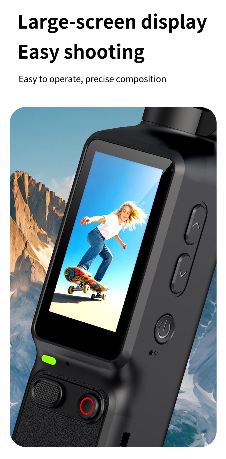 DLC LK032 Hot Selling Pocket Handheld Action Camera with Rotatable Lens Anti Shake Sports Vlog Cam for Outdoor Travel Cycling