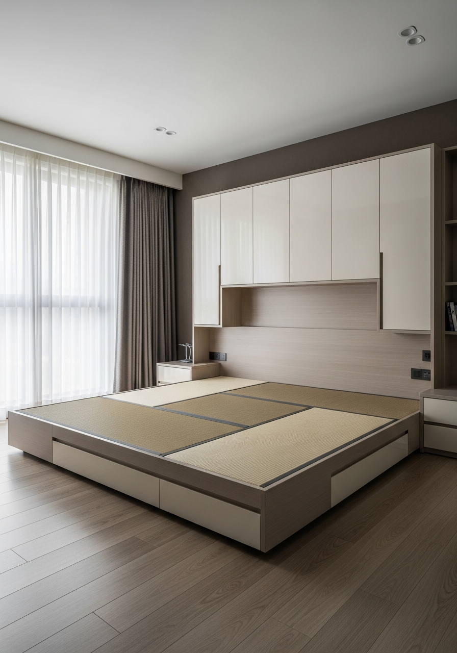 Floating Platform Tatami Bed in 304 Stainless Steel