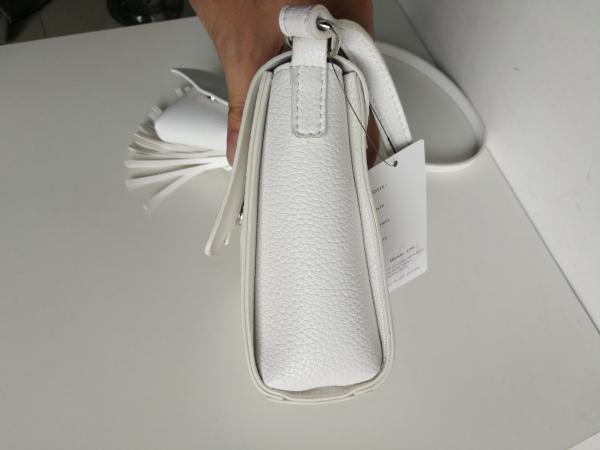 Small Crossbody bag with purse and tassel onside classic white colour for women shoulder bag handbag
