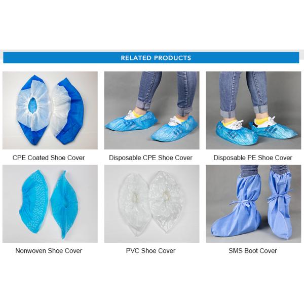 White Blue Disposable Shoe Cover Auto Machine Made Surgical Boot Covers