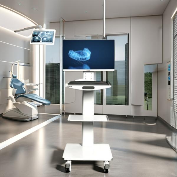 Медицинская мебель 3-слойная медицинская тележка стоматологическая мобильная тележка Easy Clean Oral Scan Mobile Trolley