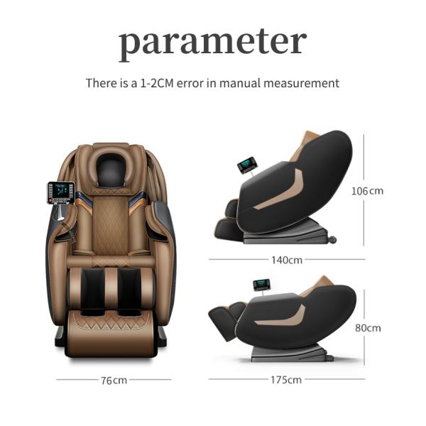 Leather Heated Back And Seat Massager 4d  Electric Massage Chair Zero Gravity Recliner Shiatsu Back Heating Massager