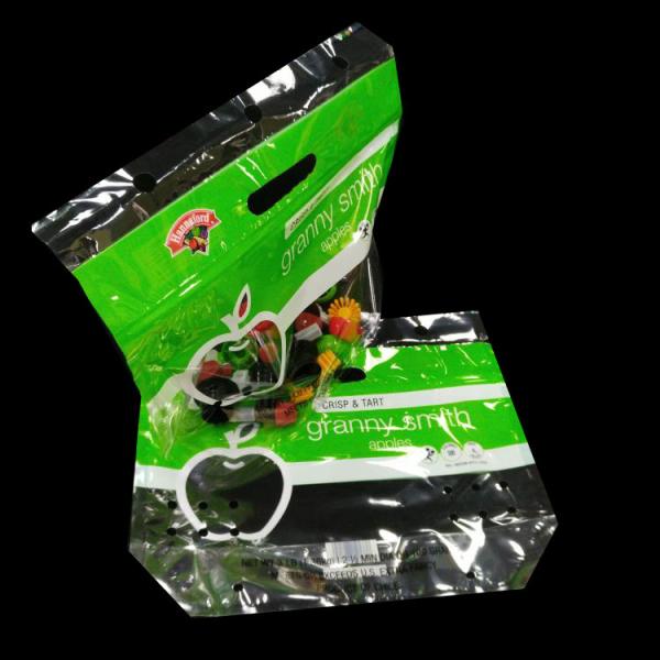 Custom Printing Recyclable OPP Resealable zipper Plastic Bags with Punching Hole for fruit Packing