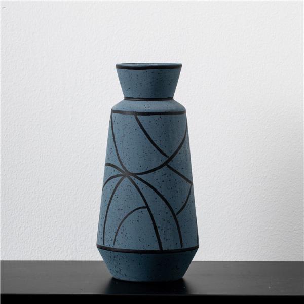 New Design Modern Wedding Centerpiece Decorative Nordic Porcelain Flower Vases Matt Blue Ceramic Vase For Decor