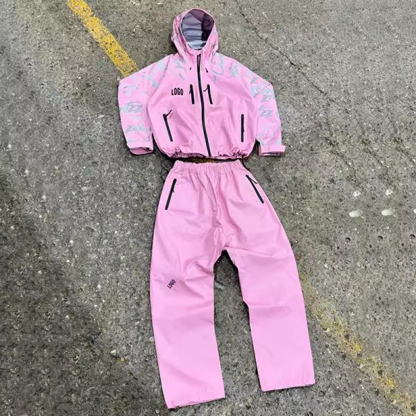 Custom Windbreaker Track Suit Nylon Reflective Print Jacket Sweats Pant Joggers 2 Piece Sweatsuit Windbreaker Tracksuit Nylon