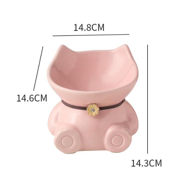 Los cuencos aumentados de cerámica del alimentador del animal doméstico reducen la tensión del cuello interior