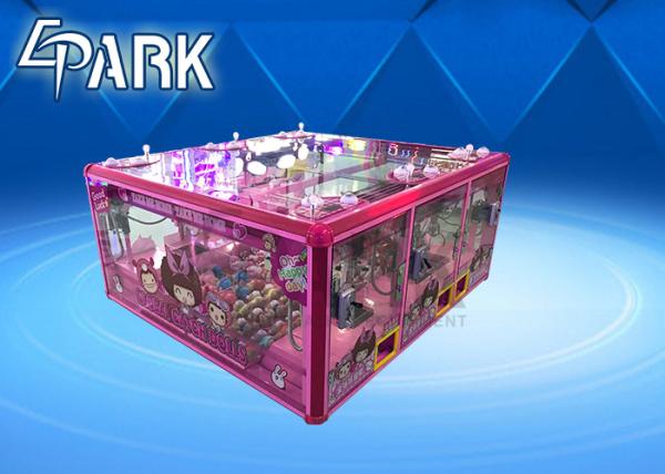 Pink Cute Coin Operated Crane Game Machine / Toy Vending Machine