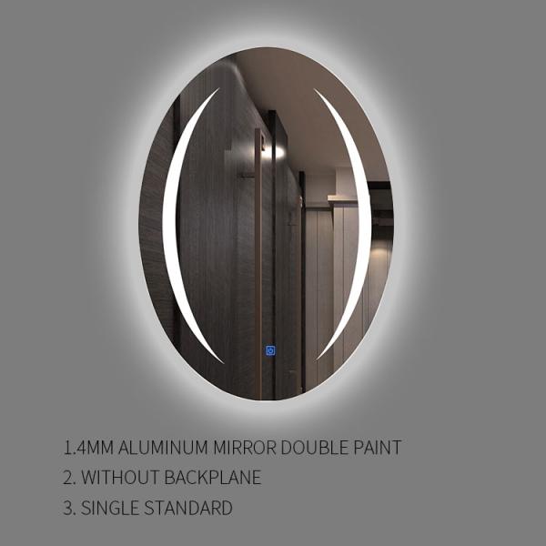 Wall Aluminum Oval LED Bathroom Mirror Hotel Decorative Oval Vanity Mirror With Lights