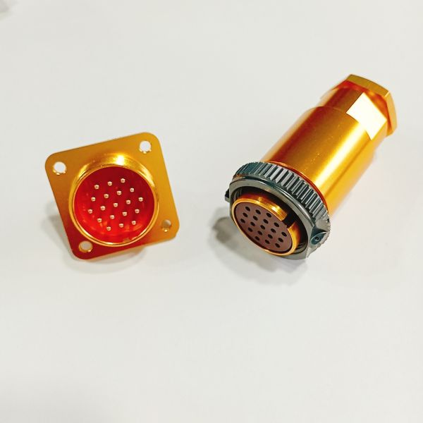 Aluminum Alloy PC Connector Electrical 19 Pin Circular Connector Small