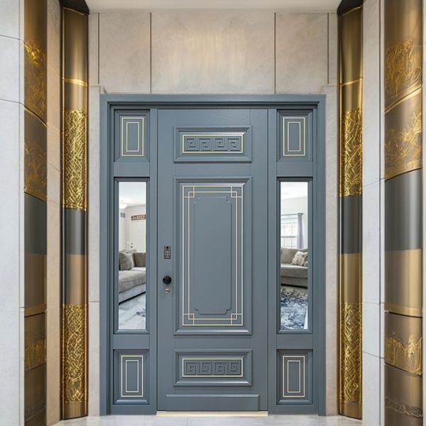 Modern Anti Theft Steel Door Manual Opening Custom Size For Households