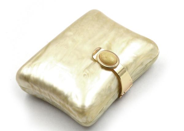 Customized Acrylic Clutch Bag , Lady Beige Clutch Bag Handbag For Evening