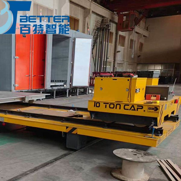 20t Motorized Transfer Cart For Handling Material Rail Trolley Handling Railer