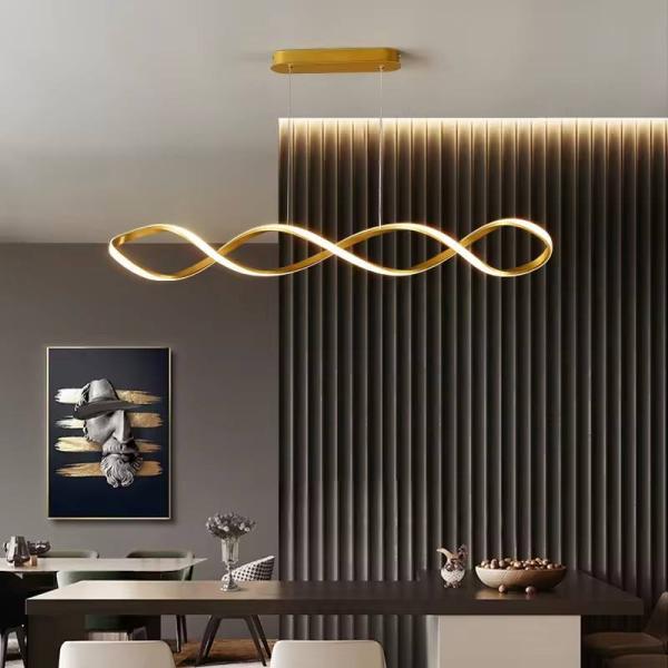 Modern Simple Design Creative Twist bar Dining Room Hanging Lamps Hotel Chandelier Home LED Pendant Light