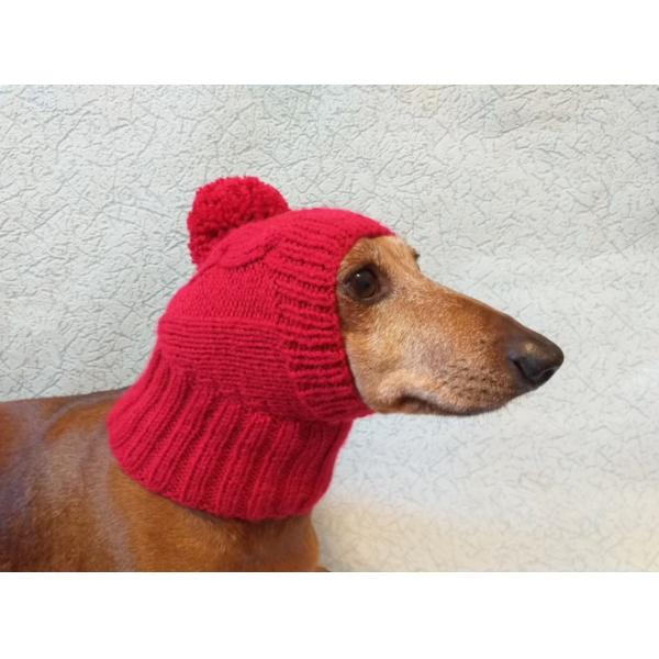 Y-Z Dog Hat with Big Pompom Knitted Dachshund Hat with Big Pompom Clothes Dachshunds