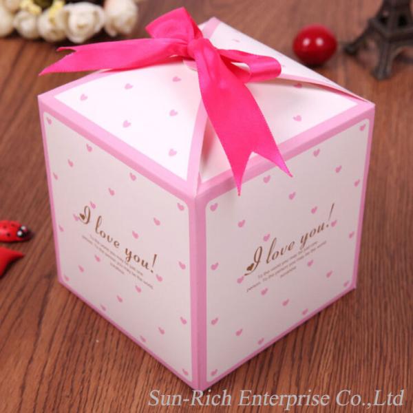 Wholesale Valentine's day gift box with pink Ribbon