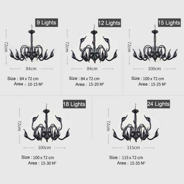 Living room Bedroom Kitchen Indoor Staircase Art Decor Swan Chandelier Lighting(WH-MI-300)