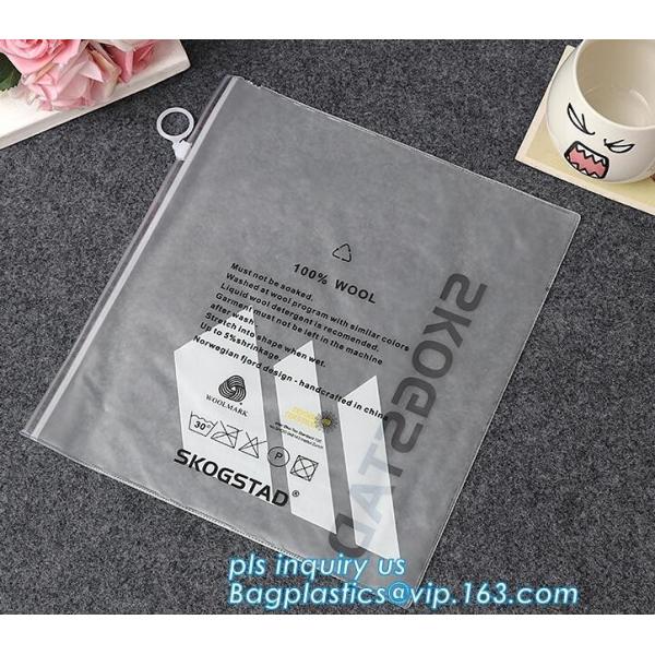 Biodegradable eco-friendly slider k frosted EVA bag, PVC Wash Bag With Slider Zipper, Eco-friendly plastic puller