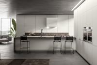 L shaped PET Kitchen Cabinets Customized White Modern Kitchen Cabinet