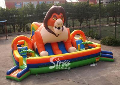 o leão grande exterior da selva de 9x9m caçoa o parque inflável do divertimento com corrediça para partidos do divertimento de sino Inflatables