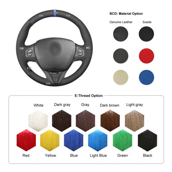 MEWANT For Renault Clio 4 Captur Samsung QM3 Custom Design Suede Steering Wheel Cover Car Accessories For Winter Wholesale
