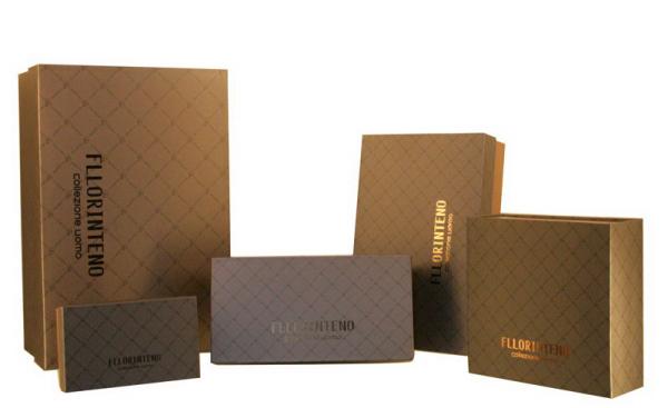 Promotional Recycle Packaging Foiled logo Matte Square Lines Gift Paper Box For Men's Collection