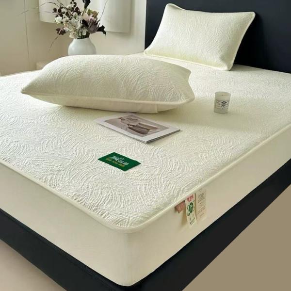 Tencel Mattress Protector Cooling Washable Noiseless Luxury Quilted Mattress Protector Breathable