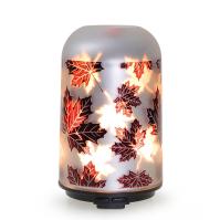 difusor de cristal del Aromatherapy de 90*150m m, difusor del aroma de la hoja de arce 100ml del hogar