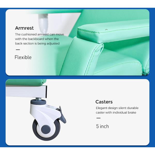 Hospital CPR Function Patient Electric Hemodialysis Chair Adjustable Headrest