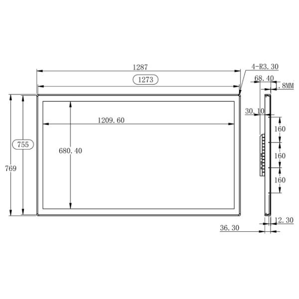 55-inch China-made Self-Service Terminal Vending Linux Embedded Capacitive Touchscreen PC Monitor