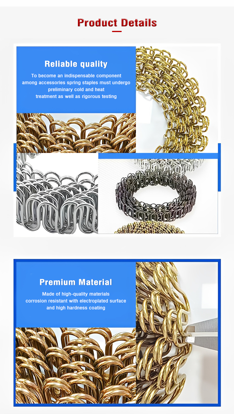 Custom Steel Wire Coil Multi-functional Sofa Seat Anti-collapse Spring Hardware Fittings Gold Self-cut Durable Furniture Springs