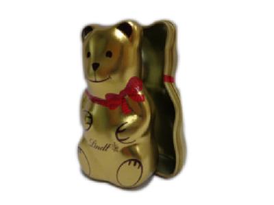 Customized Chocolate Tin Box , Bear Shape Food Grade Candy Tin Box Lightweight